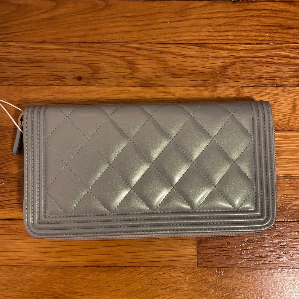 SOLD Chanel Boy Continental Baby Blue Wallet EUC - Picture 3 of 9